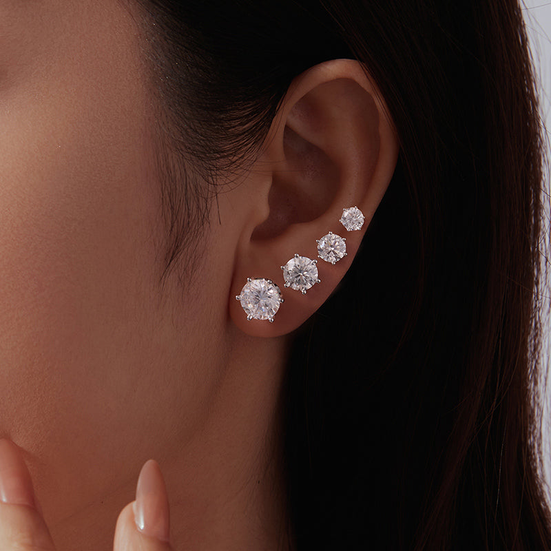 Classic 6-Prong Moissanite Studs