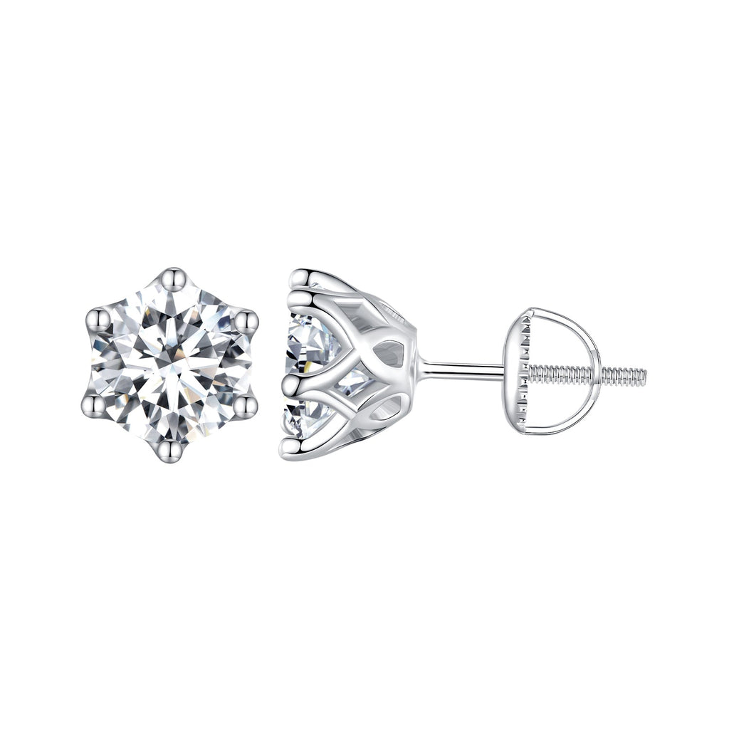 Classic 6-Prong Moissanite Studs