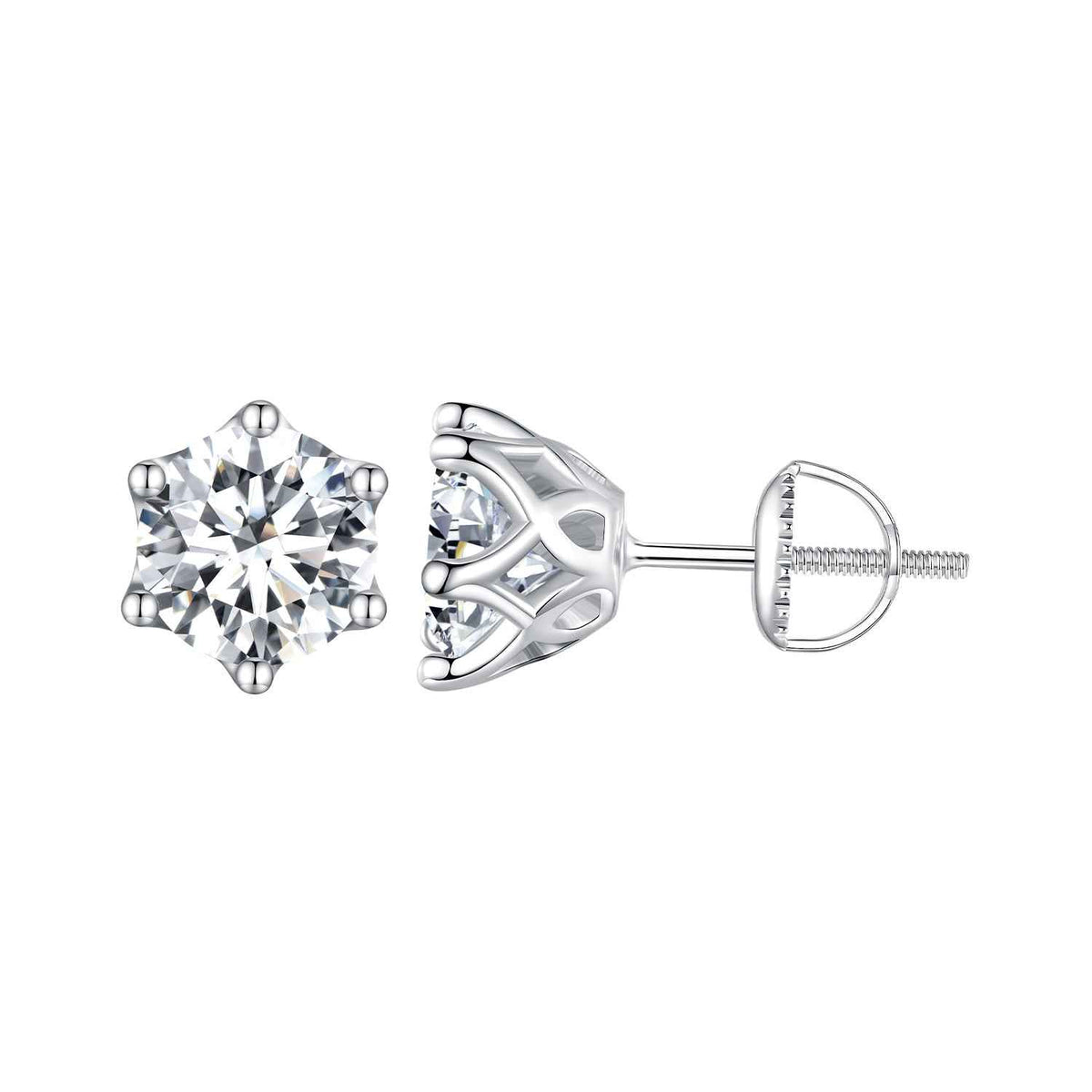 Classic 6-Prong Moissanite Studs