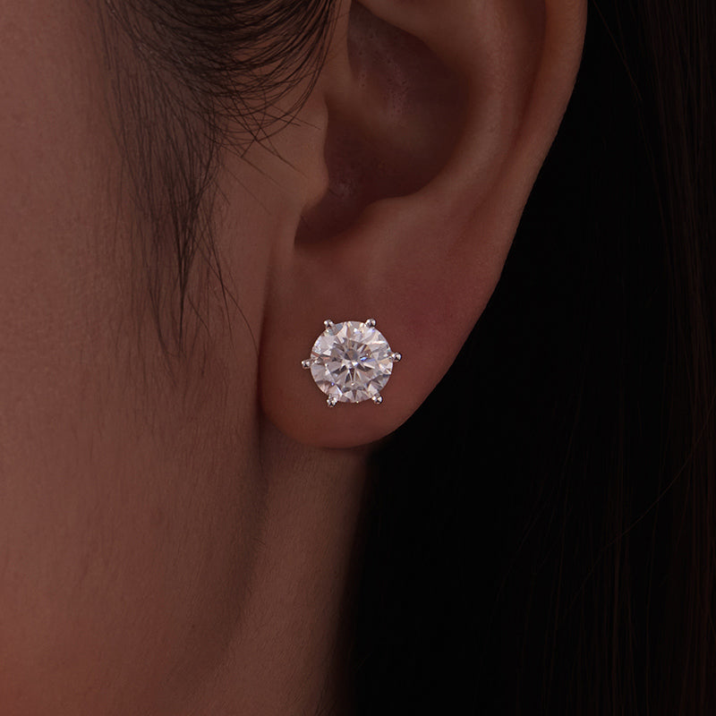 Classic 6-Prong Moissanite Studs