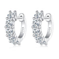 bamoer 925 Silver 4-Stone Moissanite Huggie Earrings