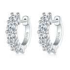 bamoer 925 Silver 4-Stone Moissanite Huggie Earrings