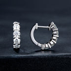 bamoer 925 Silver 4-Stone Moissanite Huggie Earrings