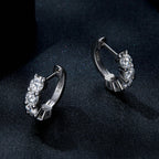 bamoer 925 Silver 4-Stone Moissanite Huggie Earrings