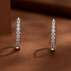 bamoer 925 Silver Pave Moissanite Huggie Hoop Earrings