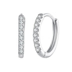 bamoer 925 Silver Pave Moissanite Huggie Hoop Earrings