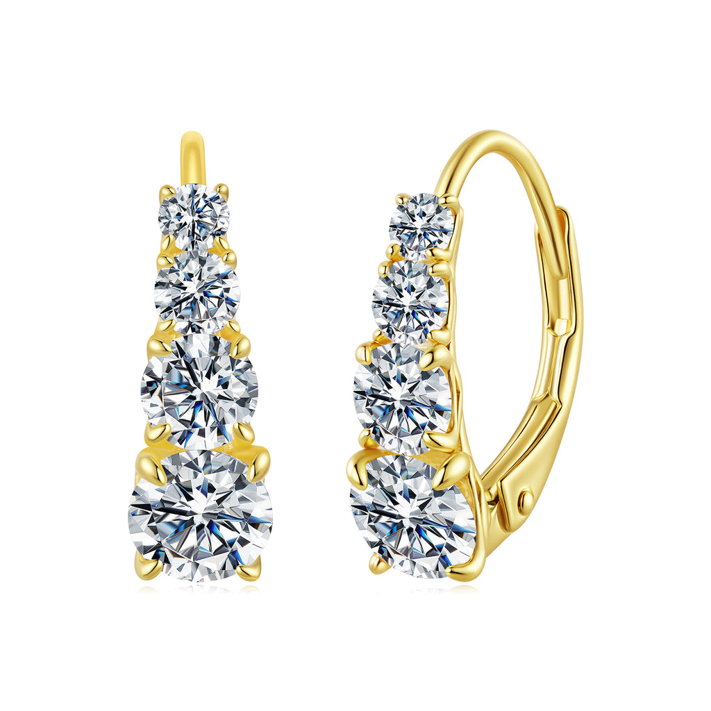 Lever-Back 4-Stone Earrings