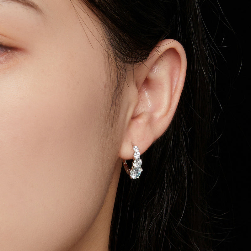 Lever-Back 4-Stone Earrings
