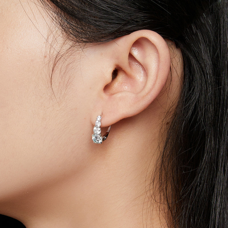 Lever-Back 4-Stone Earrings