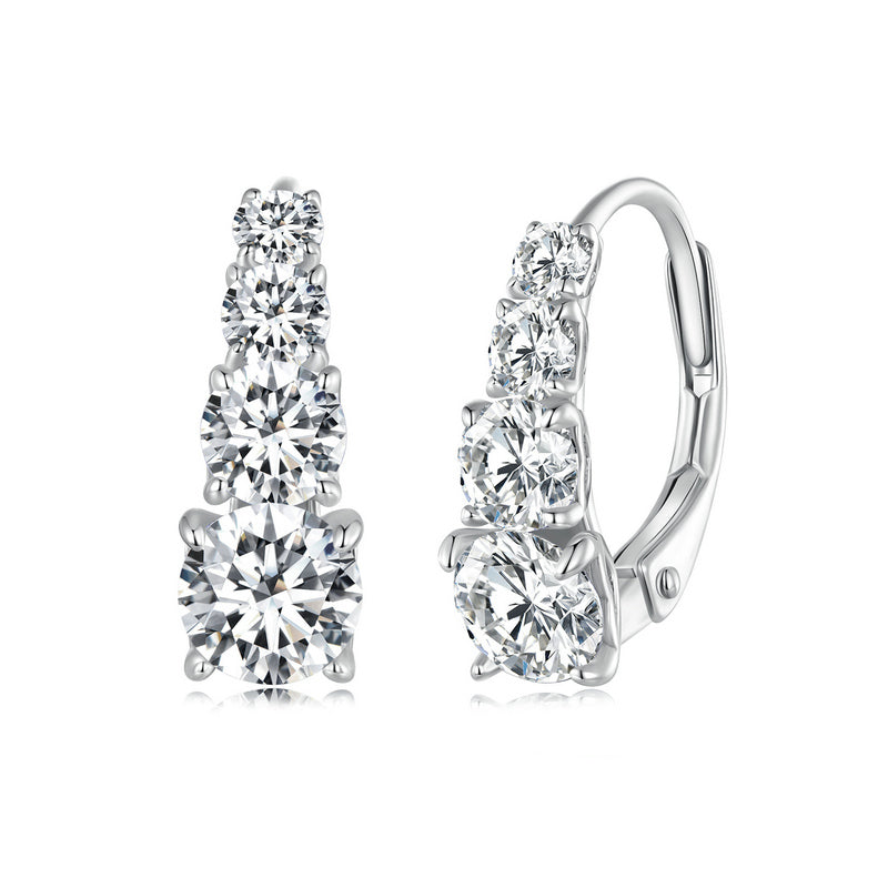Lever-Back 4-Stone Earrings