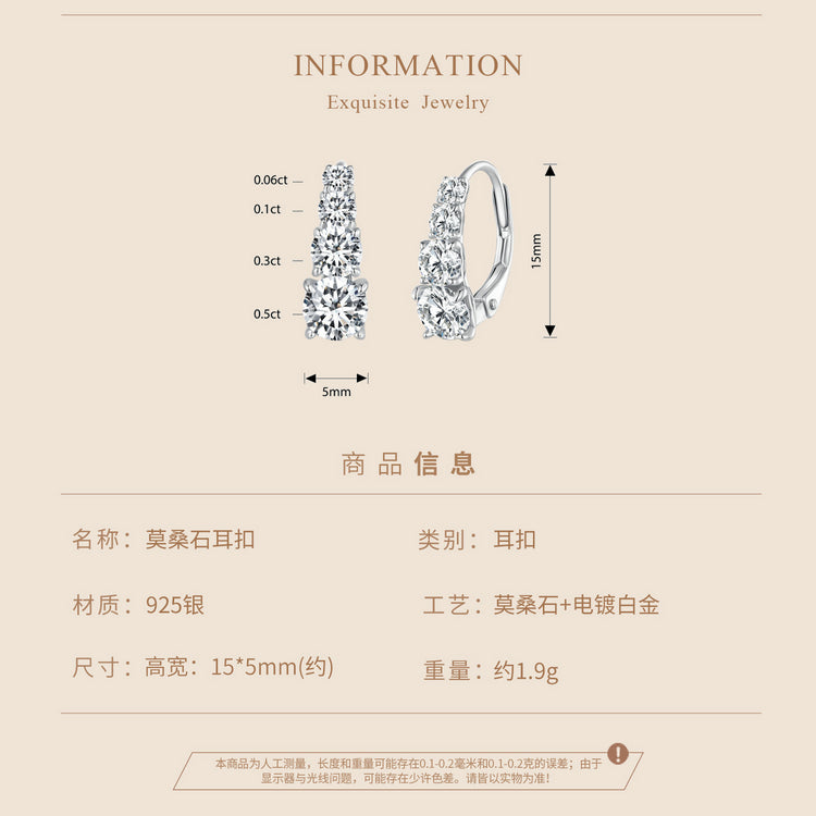 Lever-Back 4-Stone Earrings
