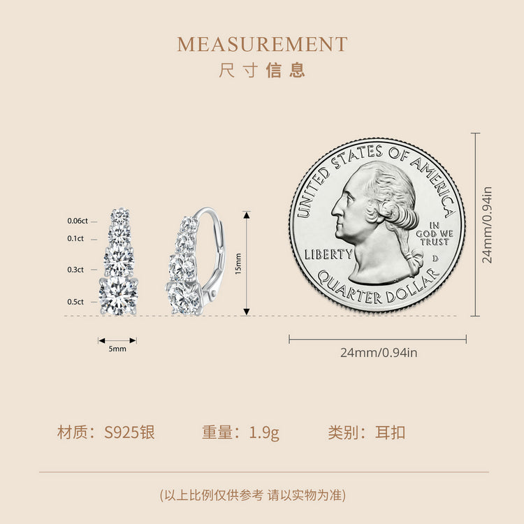 Lever-Back 4-Stone Earrings