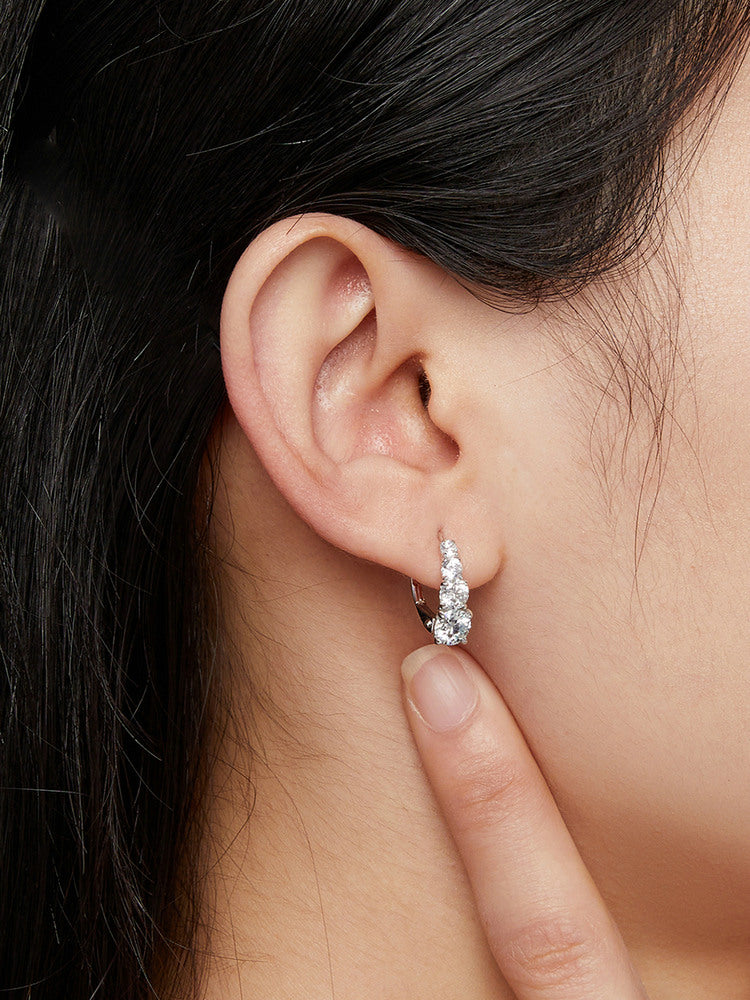 Cascading Moissanite Earrings in 925 Sterling Silver