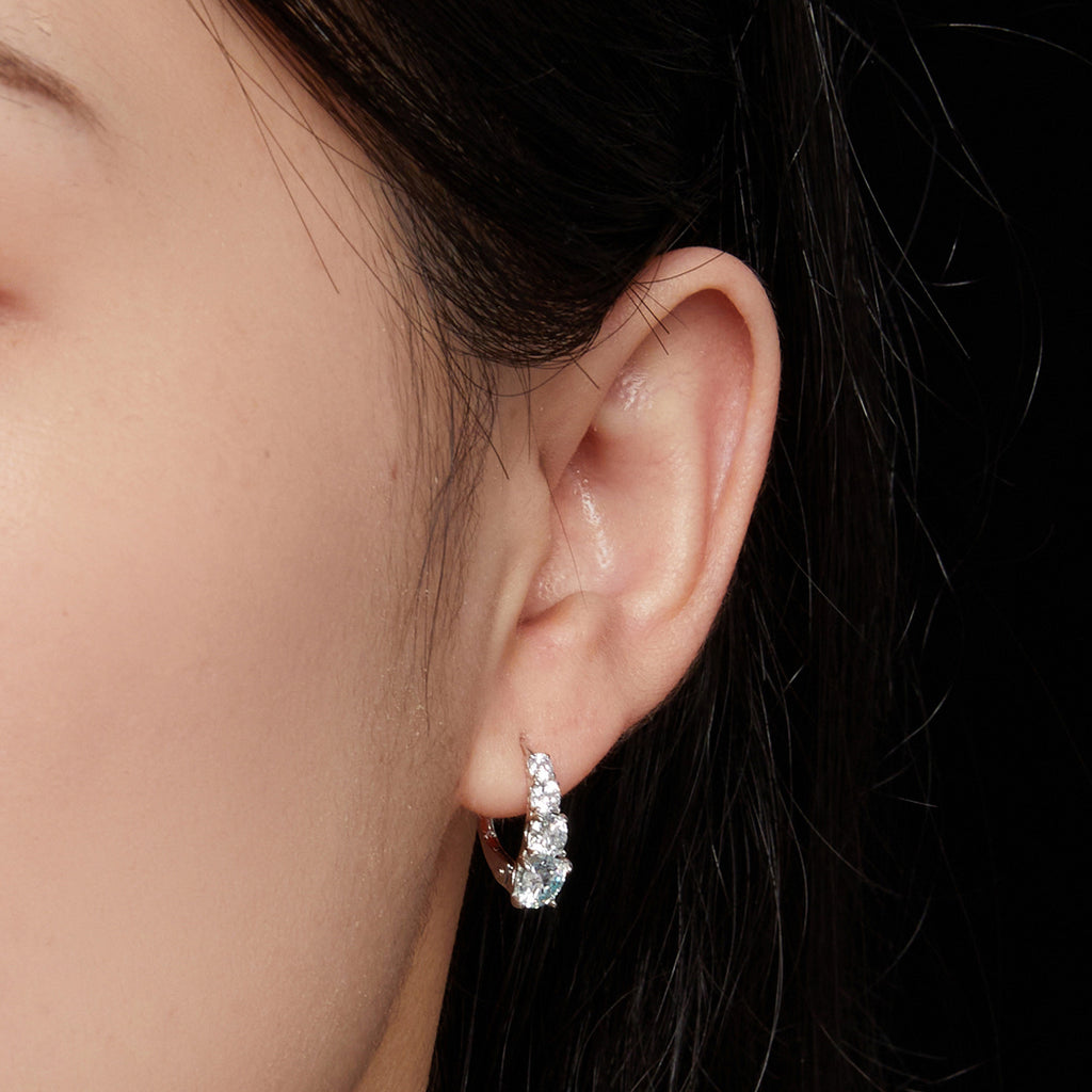 Cascading Moissanite Earrings in 925 Sterling Silver
