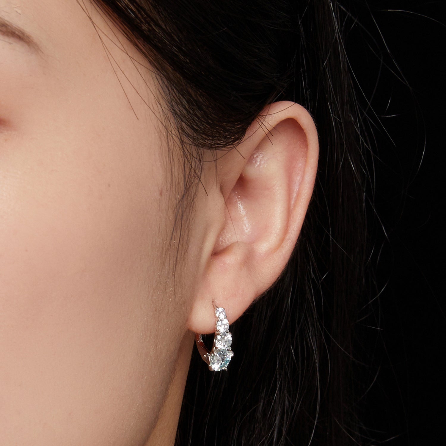 Cascading Moissanite Earrings in 925 Sterling Silver