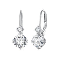 bamoer 925 Silver Double-Stone Moissanite Drop Earrings