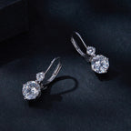 bamoer 925 Silver Double-Stone Moissanite Drop Earrings