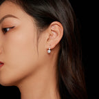 bamoer 925 Silver Double-Stone Moissanite Drop Earrings