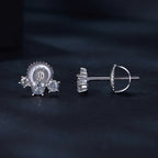 bamoer 925 Silver 3-Stone Moissanite Bar Stud Earrings