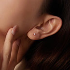 Simple moissanite stud earrings in 925 silver