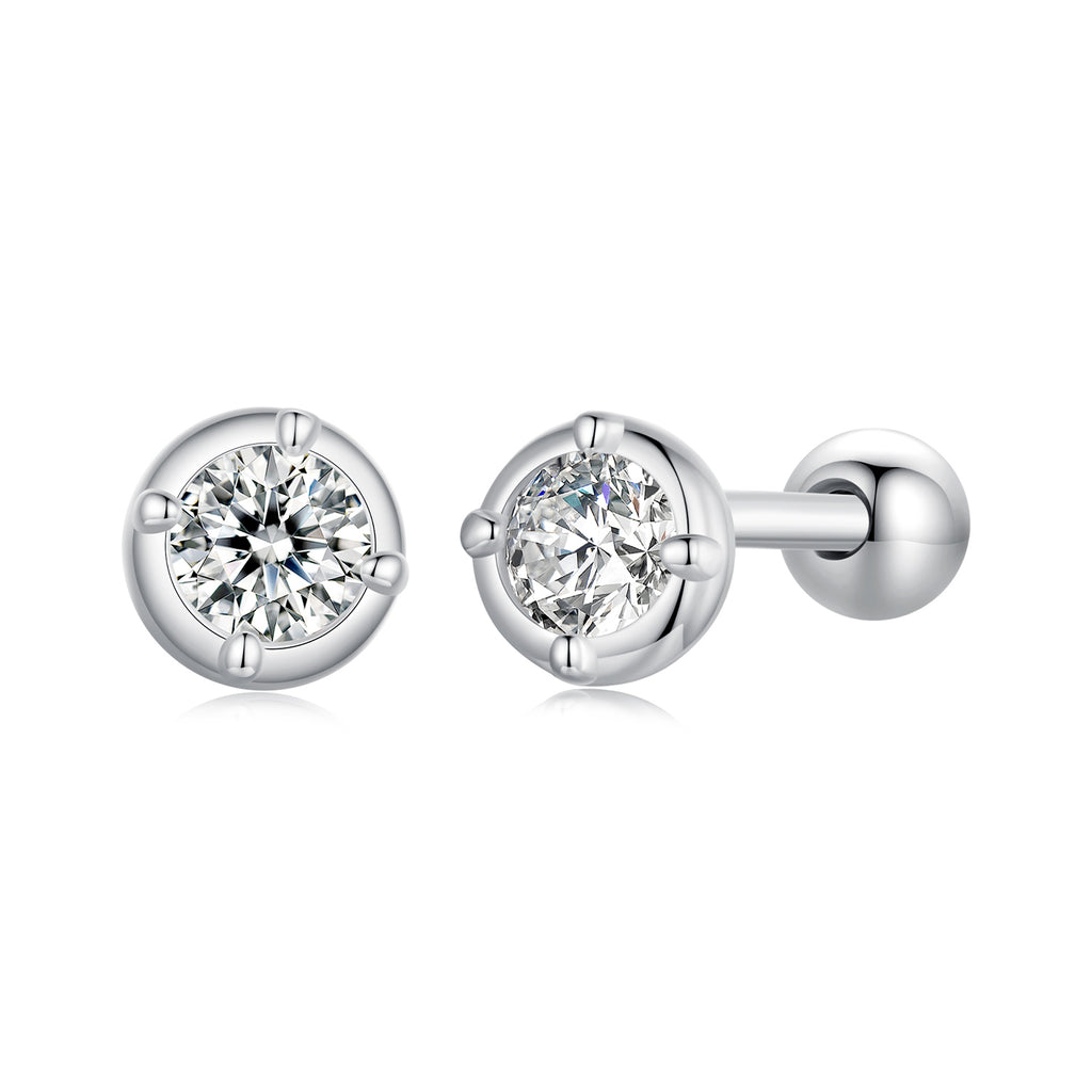 Bezel Set Moissanite Studs