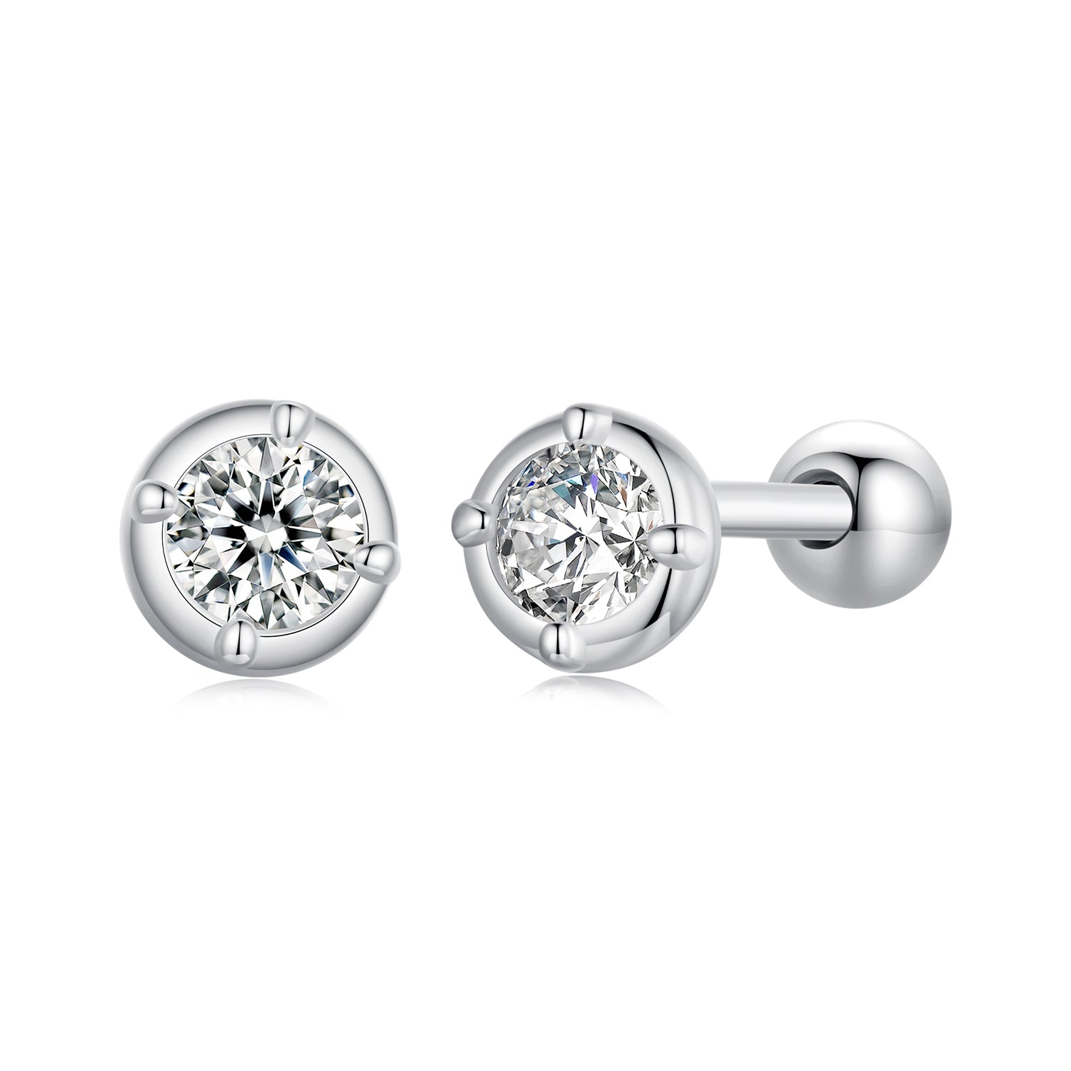 Bezel Set Moissanite Studs