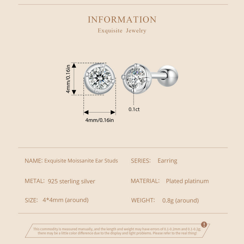 Bezel Set Moissanite Studs