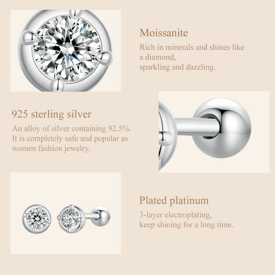 Bezel Set Moissanite Studs