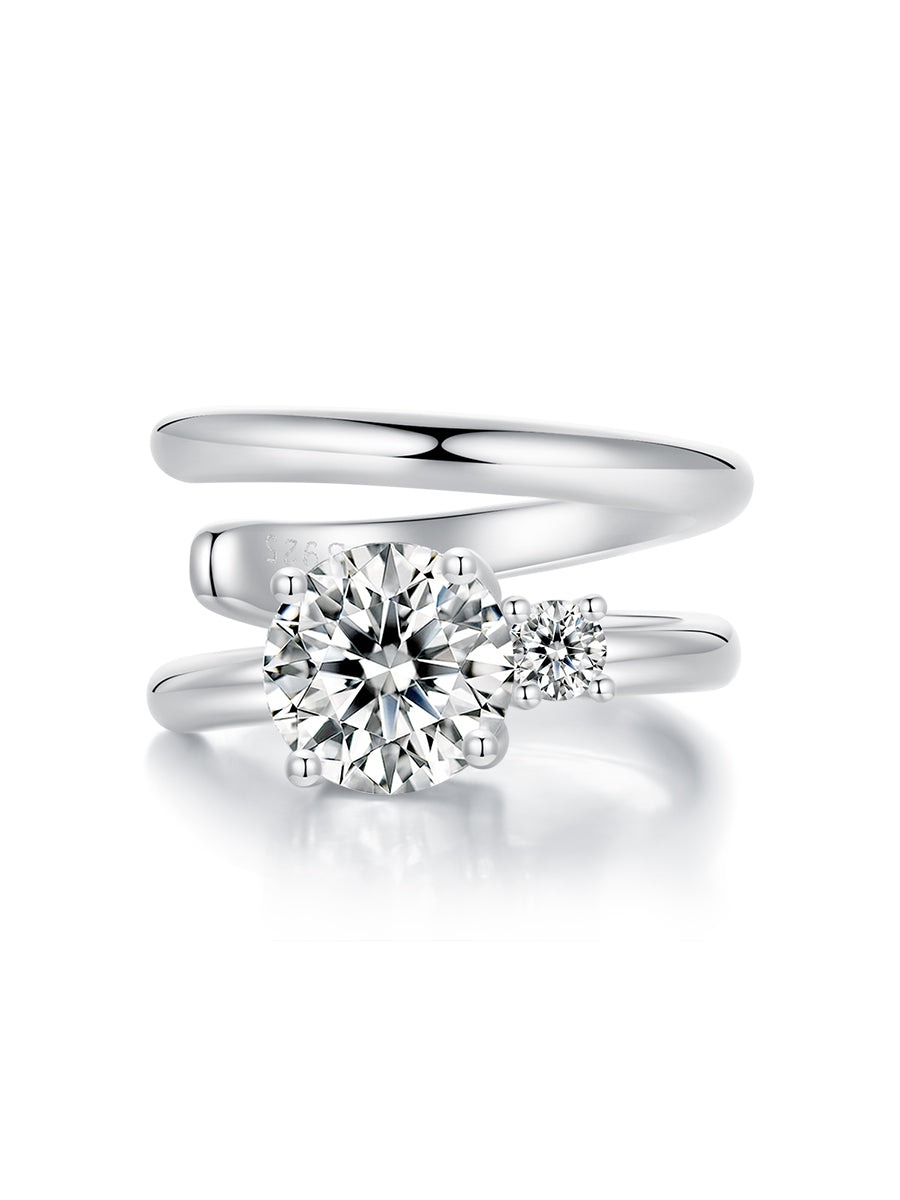 BAMOER Luna Moissanite Ear Climber Earrings