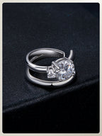 BAMOER Luna Moissanite Ear Climber Earrings