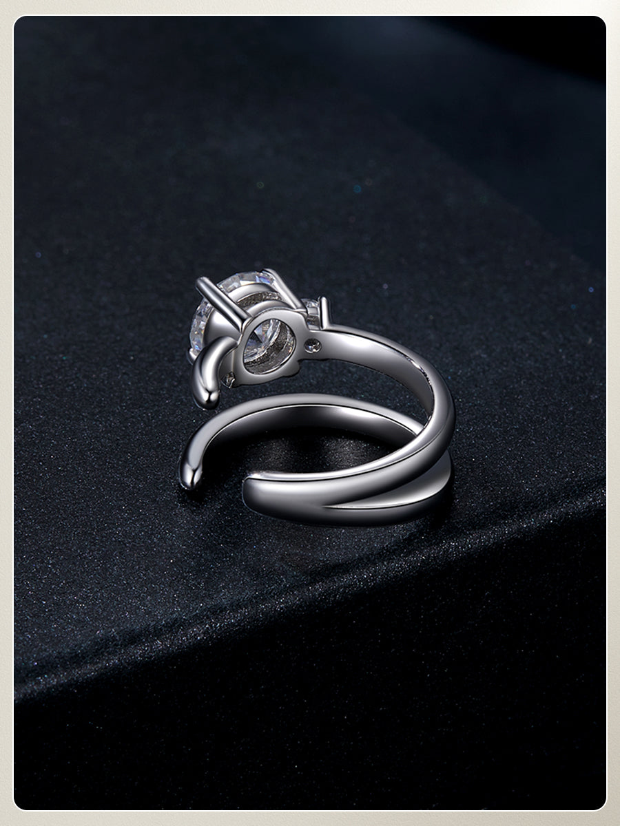 BAMOER Luna Moissanite Ear Climber Earrings