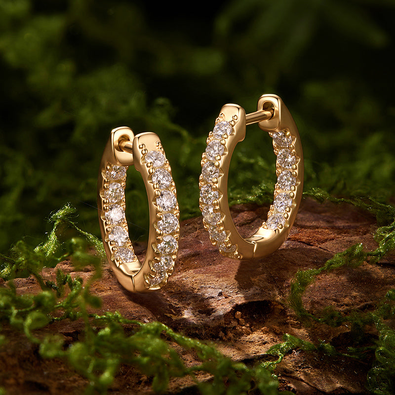 Pavé Thick Huggie Hoops