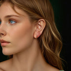 bamoer 925 Silver Pavé Moissanite Huggie Hoop Earrings