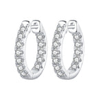 bamoer 925 Silver Pavé Moissanite Huggie Hoop Earrings