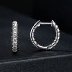 bamoer 925 Silver Pavé Moissanite Huggie Hoop Earrings