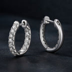 bamoer 925 Silver Pavé Moissanite Huggie Hoop Earrings