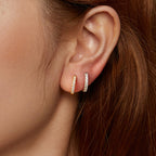 Pavé Thick Huggie Hoops