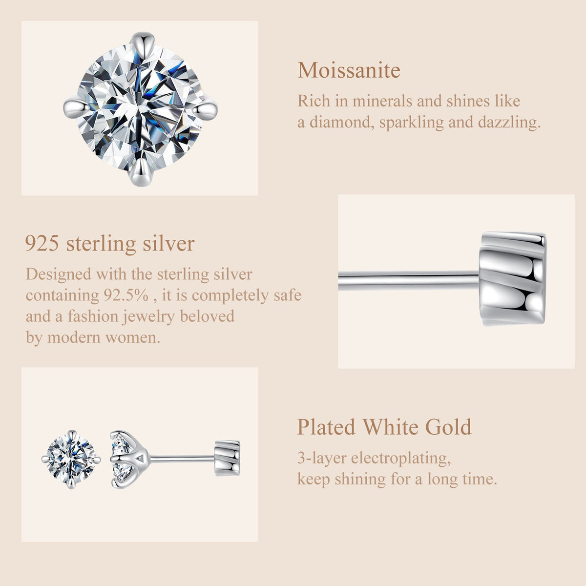 3-Prong Martini Studs