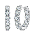 bamoer 925 Silver Large-Stone Moissanite Hoop Earrings