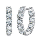 bamoer 925 Silver Large-Stone Moissanite Hoop Earrings