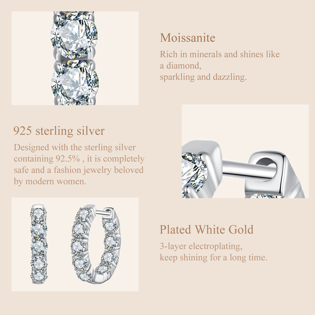 Jumbo 5-Stone Huggie Hoops