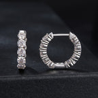 bamoer 925 Silver Large-Stone Moissanite Hoop Earrings