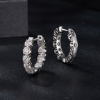 bamoer 925 Silver Large-Stone Moissanite Hoop Earrings