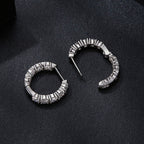 bamoer 925 Silver Large-Stone Moissanite Hoop Earrings