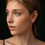 bamoer 925 Silver Pavé Moissanite Cross Stud Earrings