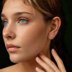 bamoer 925 Silver Pavé Moissanite Cross Stud Earrings