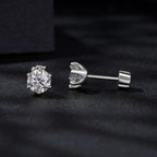 bamoer 925 Silver 6-Prong Moissanite Stud Earrings