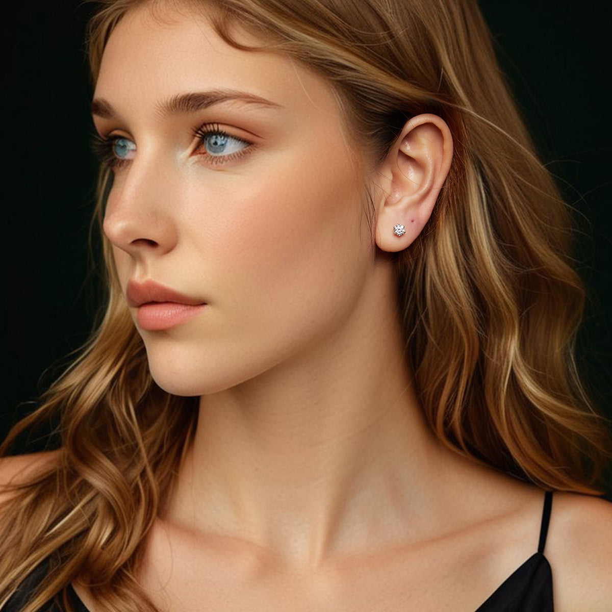 bamoer 925 Silver 6-Prong Moissanite Stud Earrings
