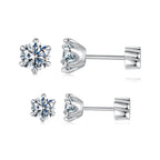 bamoer 925 Silver 6-Prong Moissanite Stud Earrings