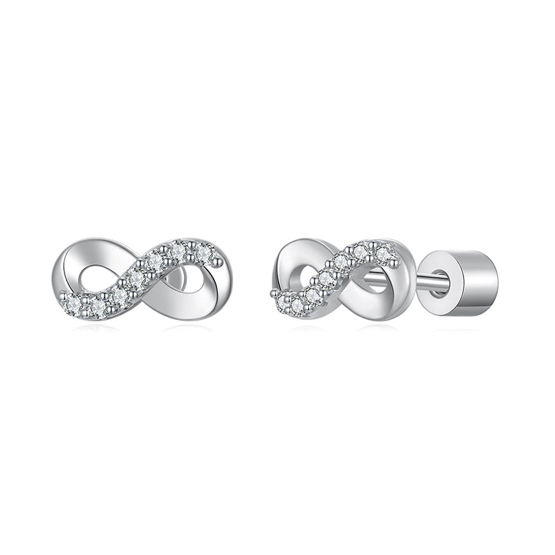 bamoer 925 Silver Infinity Moissanite Stud Earrings